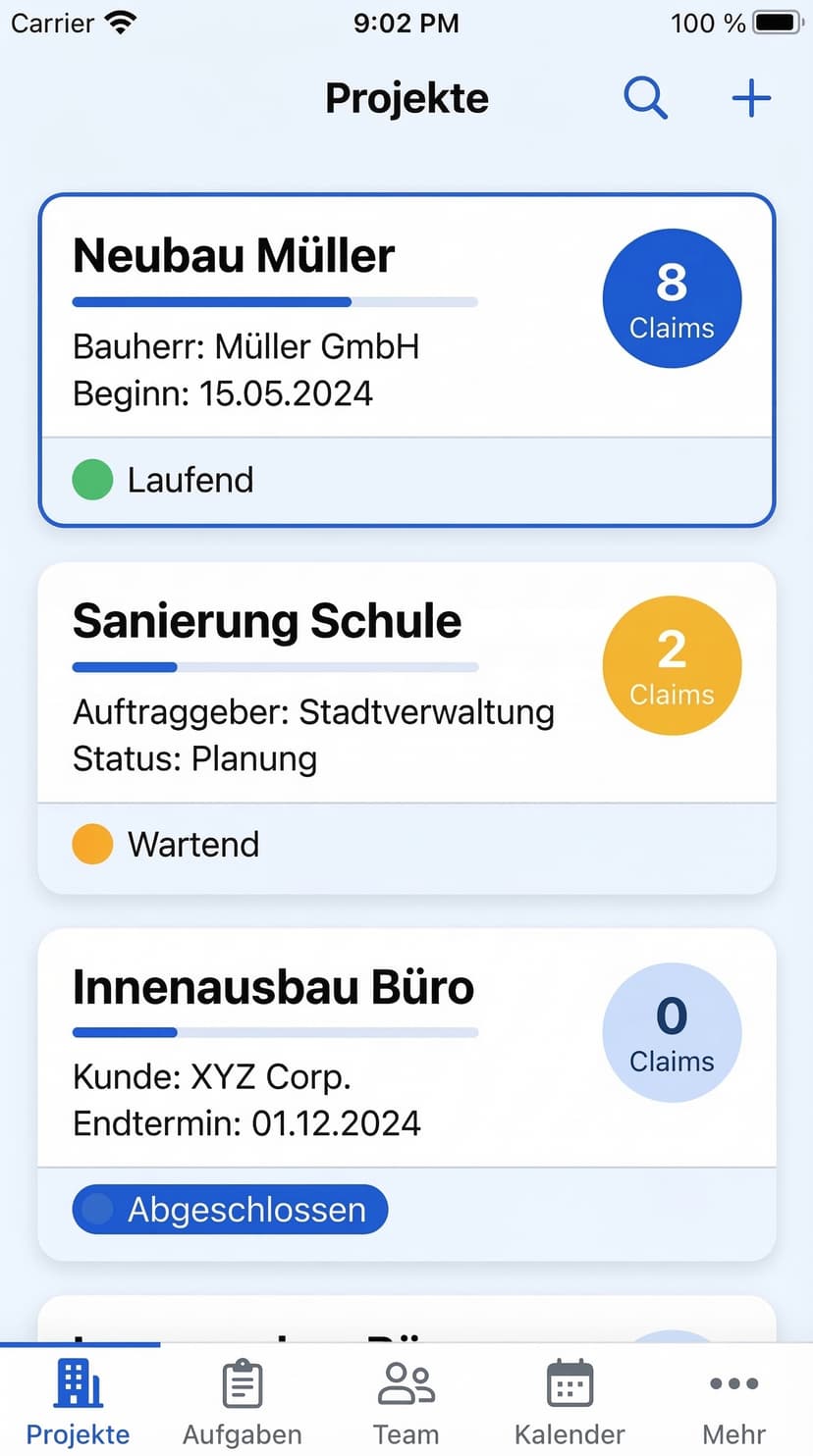 Nachtragsheld App auf der Baustelle